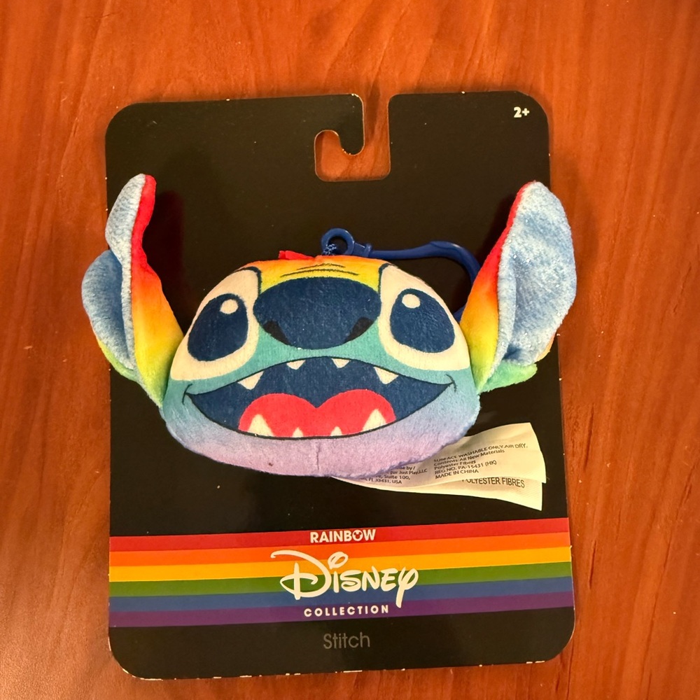 Rainbow Disney Stitch Plush Keychain - Limited Edition